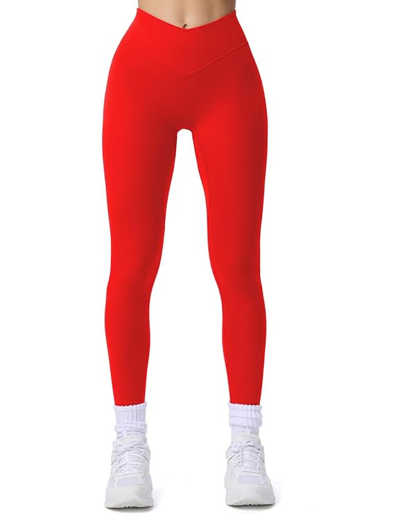 Aoxjox Workout Leggings for Women Tummy Control Athletic Gym Running Vanity V Waist Hidden Scrunc... | Amazon (US)