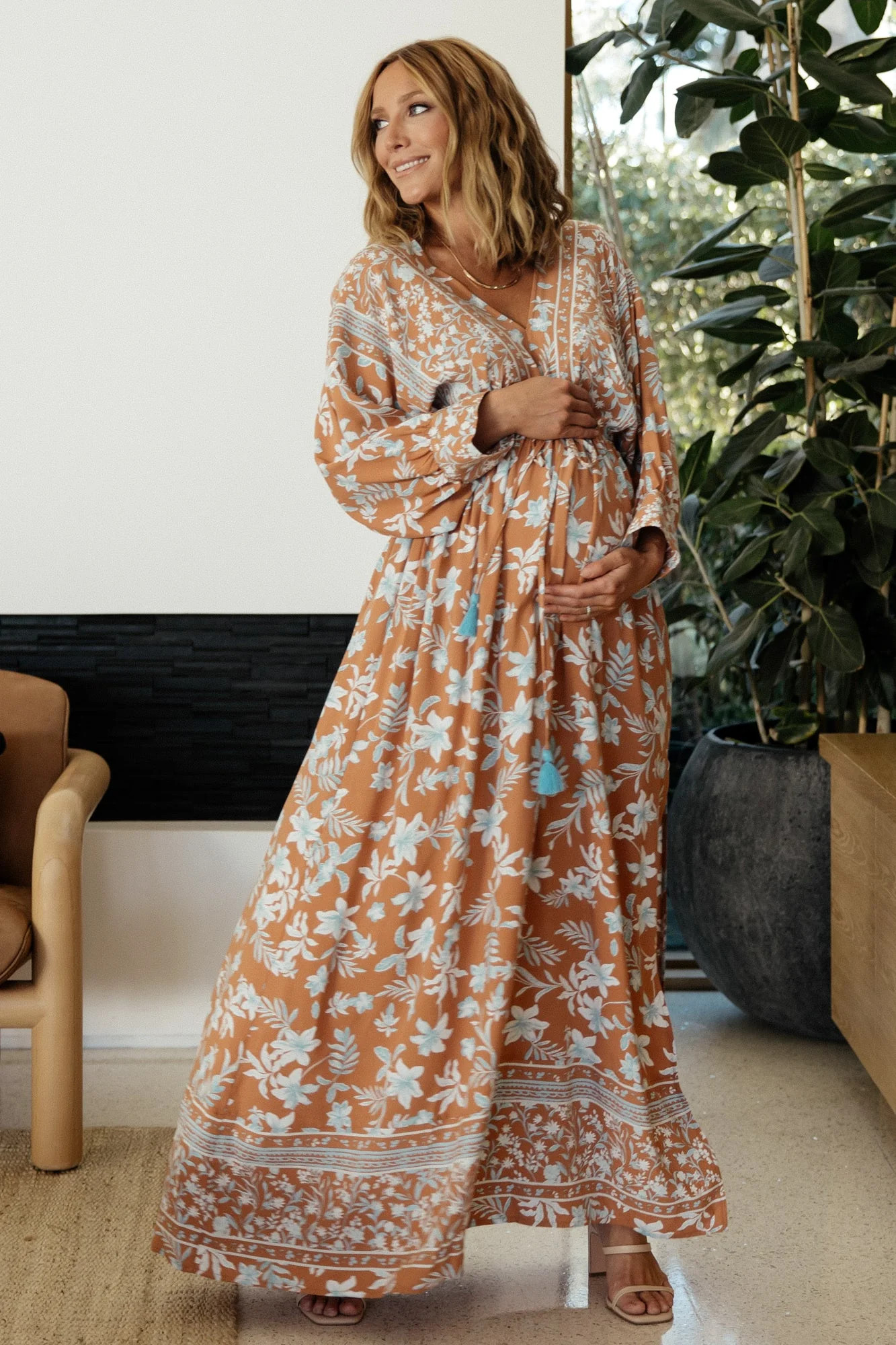 Laken Maxi Dress — Camel Multi Rayon Maxi | Baltic Born | Baltic Born