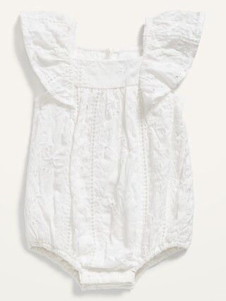 Embroidered Ruffle-Trim Romper for Baby | Old Navy (US)