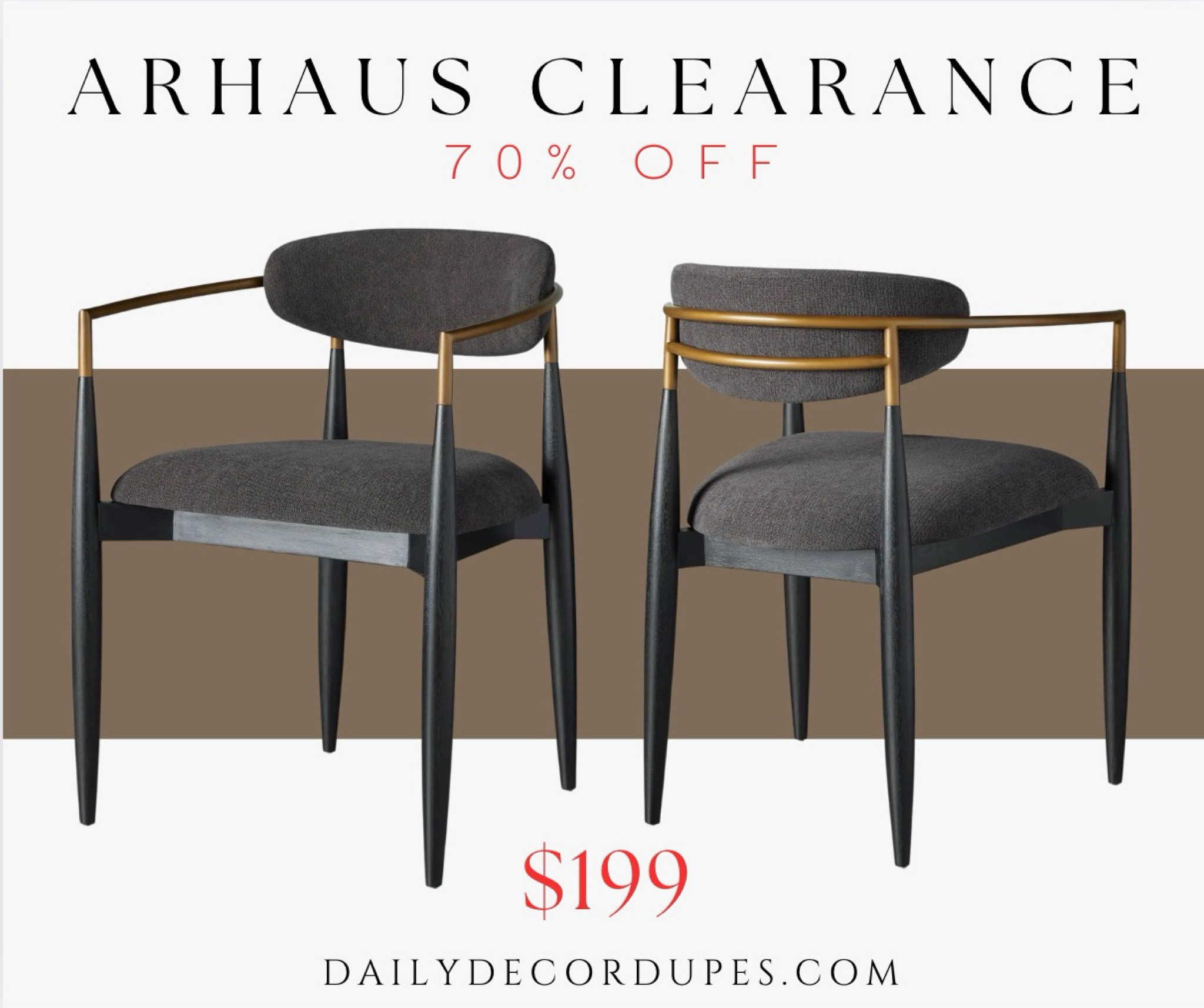 70% off clearance Arhaus dining chairs. Jagger upholstered round barrel back modern gold and black gray fabric dining chairs modern contemporary. RH dupe Restoration Hardware dupes Arhaus Amber lewis inspired studio mcgee and co. style Dupe dupes more affordable option find replica copy cat similar look for less budget friendly affordable cheap cheaper beautiful pretty sale 

#LTKHome #LTKSaleAlert