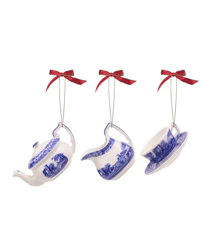 Spode Blue Italian Tea Set Ornaments, 3 Pieces & Reviews - Shop All Holiday - Home - Macy's | Macys (US)