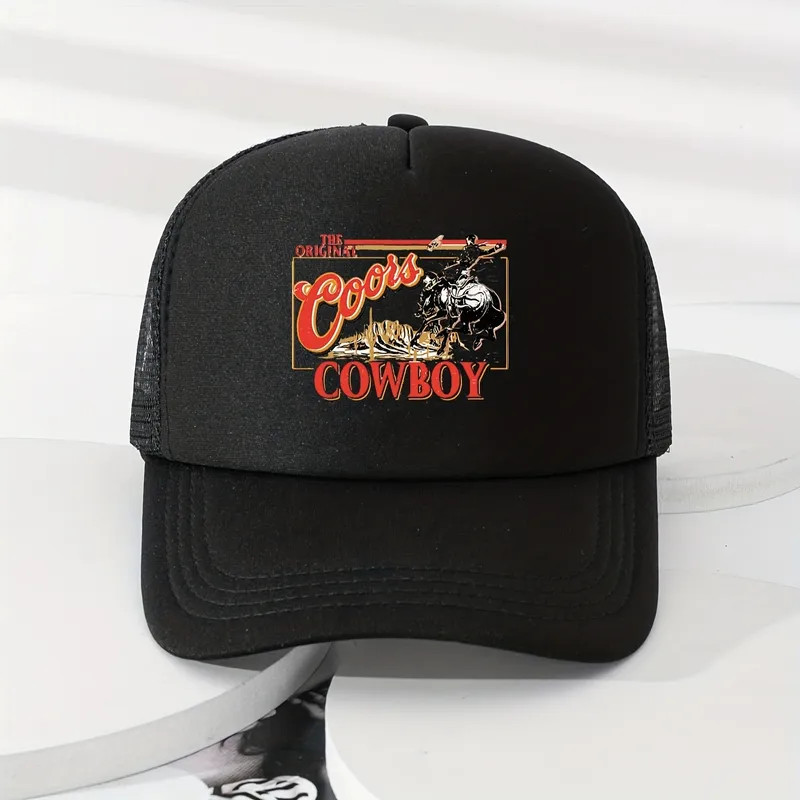 Cartoon COWBOY Printed Trucker Hat Unisex Color Block Breathable Mesh Baseball Cap Lightweight Ad... | Temu Affiliate Program