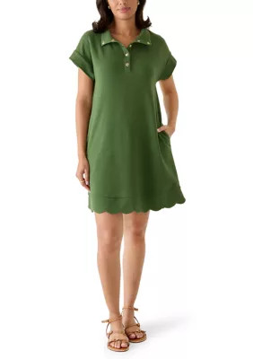 Women's Scalloped Knit Mini Shirtdress | Belk