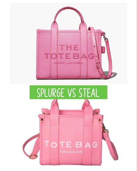Pink tote bag, marc jacobs tote, splurge vs steal, the look for less 

#LTKitbag #LTKunder50 #LTKunder100
