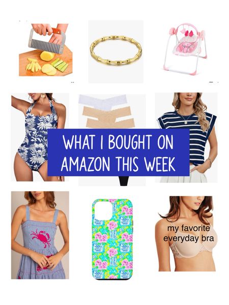 My most recent Amazon purchases, swimsuit, maxi dress, t-shirt bra, bras for mature women, iPhone case, striped t-shirt, baby swing, kitchen gadgets, kitchen accessories 

#LTKFindsUnder50 #LTKHome #LTKFindsUnder100
