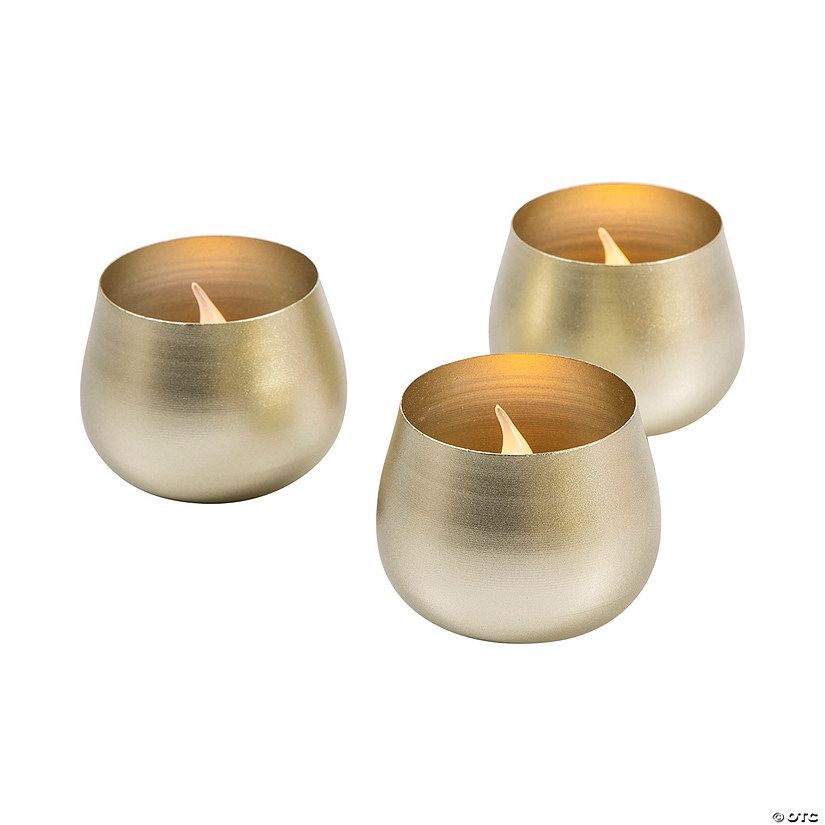Gold Metal Votive Candle Holders - 12 Pc. | Oriental Trading Company