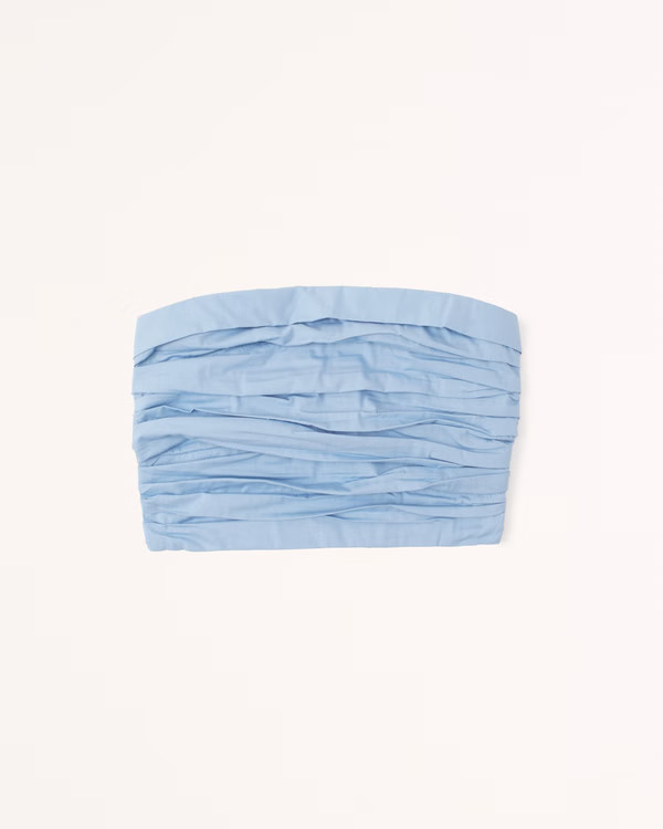 Strapless Poplin Ruched Top | Abercrombie & Fitch (US)