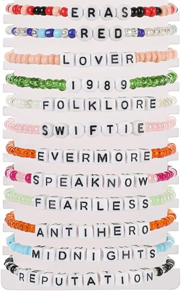 Ltopet 12Pcs Taylor Friendship Bracelets Swiftie Lover evermore Reputation 1989 Taylor Album Insp... | Amazon (US)