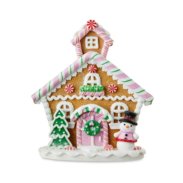 Glazed Clay Snowman Christmas Village House Christmas Decoration, 8 in, Multi-Color, by Holiday T... | Walmart (US)