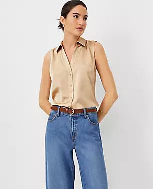 Sleeveless Essential Shirt | Ann Taylor (US)