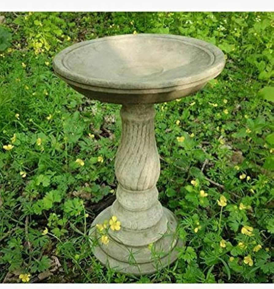 Twist Bird Bath Feeder Stone Statue | Vintage Outdoor Garden Ornament Decoration | Amazon (UK)