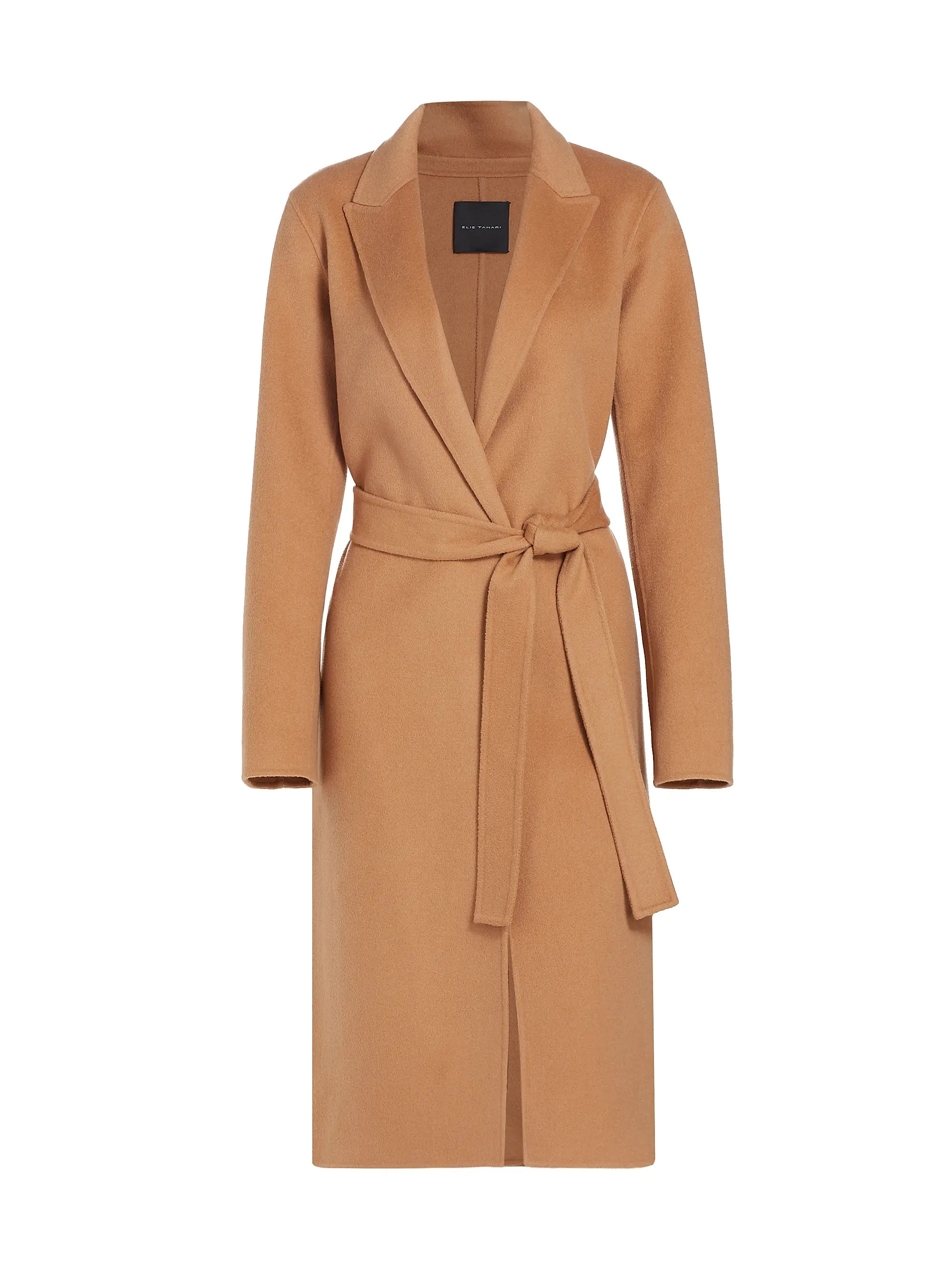 Nora Belted Wool-Blend Wrap Coat | Saks Fifth Avenue