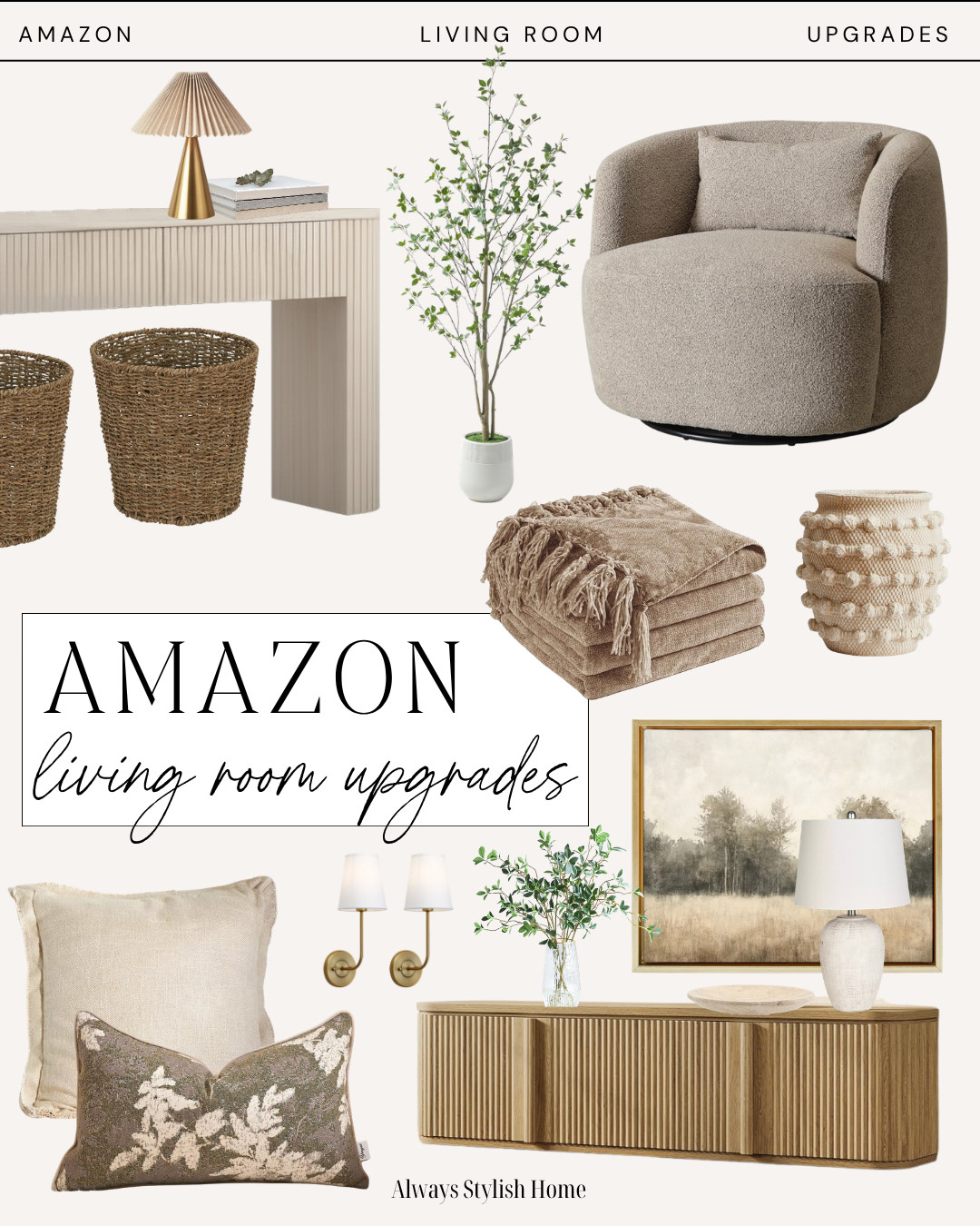Amazon living room upgrades. Sharing my favorite neutral Amazon spring home finds to refresh your space for the season. From light and airy decor to cozy textures, these affordable pieces help create a calm, elevated spring home. Think neutral vases, woven accents, soft throw pillows, and minimal decor that works in any space. Perfect if you love modern neutral home decor, cozy minimal style, and affordable Amazon home finds for spring. #amazonhomefinds #amazonhomedecor #neutralhomedecor #springhomedecor #modernneutralhome #cozyhomestyle #amazondecorfinds 

 #LTKSeasonal #LTKHome
