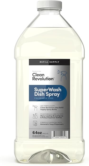 Clean Revolution Dish Spray, Powerful Formula Cuts Through Grease, Compatible with Dawn Powerwash... | Amazon (US)