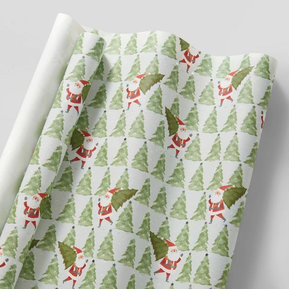 20 sq ft Santa Carrying Trees Gift Wrap - Wondershop™ | Target