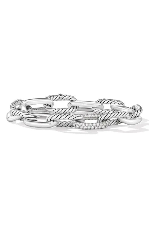 David Yurman DY Madison® Chain Bracelet in Sterling Silver with Diamonds, 11mm at Nordstrom, Size Small | Nordstrom