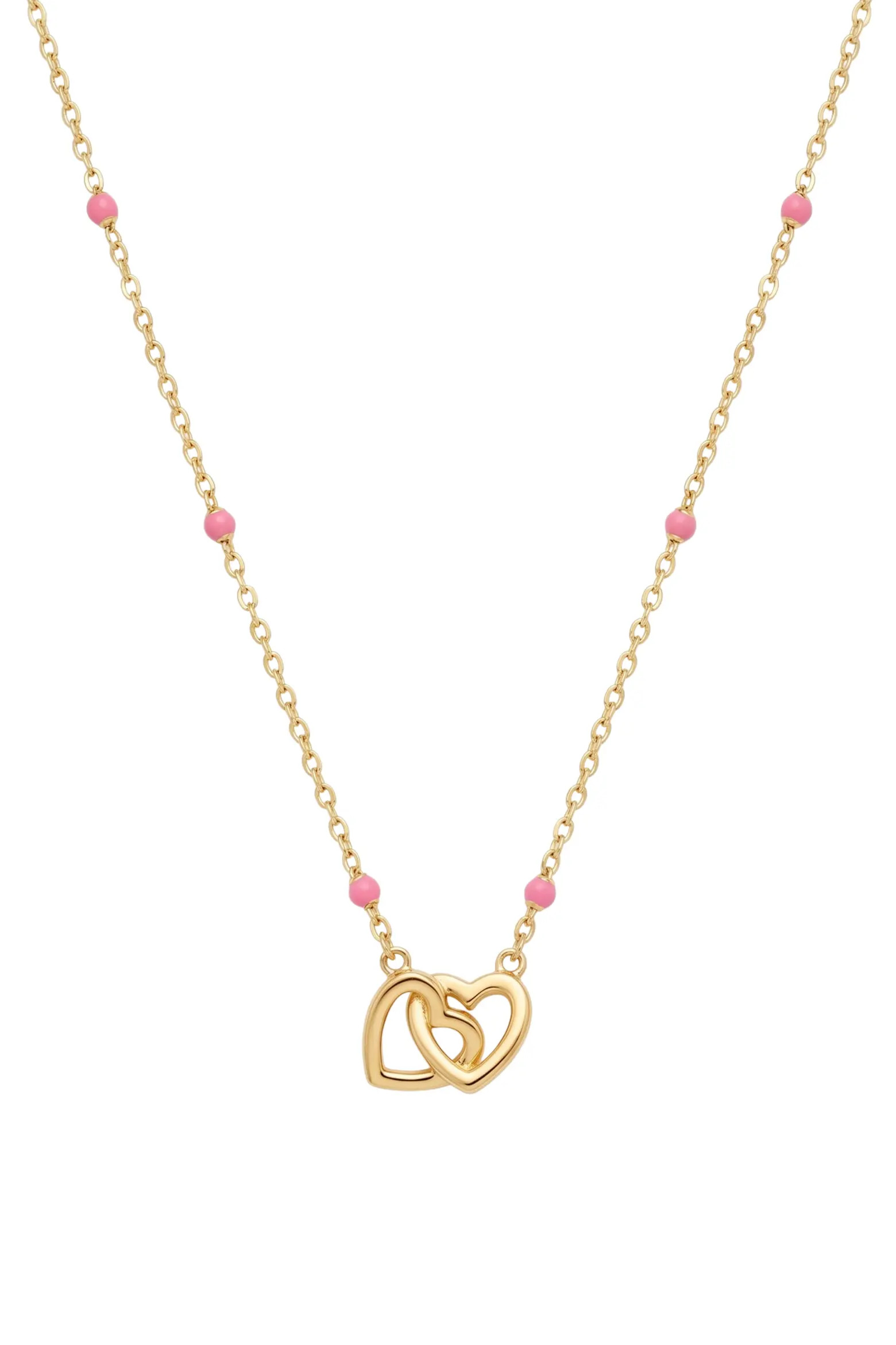 Pink Enamel Interlock Heart Charm Necklace (Women) | Nordstrom | Nordstrom