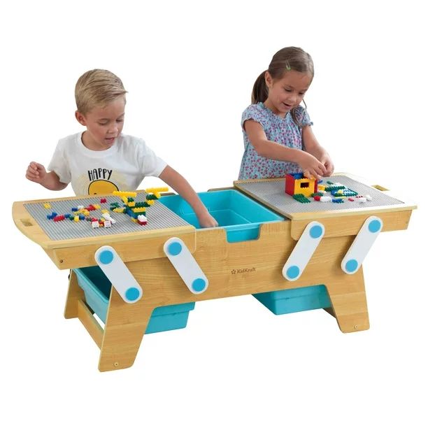 KidKraft Building Bricks Play N Store Wooden Table, Kids Activity Table, Natural - Walmart.com | Walmart (US)