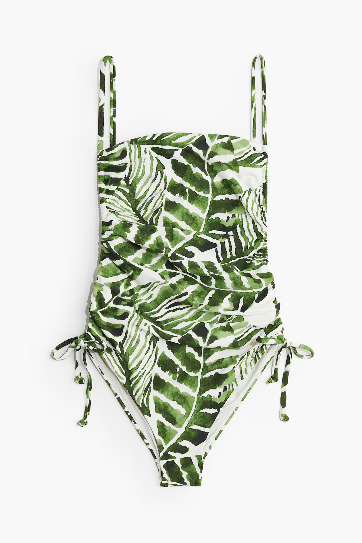 Badpak met drawstrings - Groen/bladeren - DAMES | H&M NL | H&M (DE, AT, CH, NL, FI)