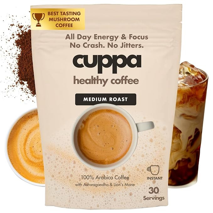 Cuppa Healthy Mushroom Insant Coffee with Lion's Mane & Ashwagandha for All Day Energy & Focus - ... | Amazon (US)