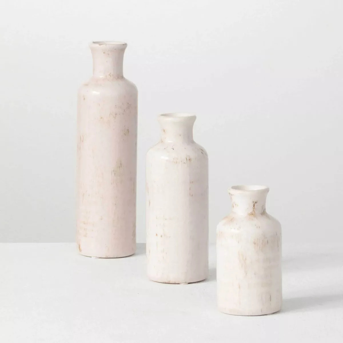 Sullivans Set of 3 Small Ceramic Bottle Vases 5"H, 7.5"H & 10"H | Target