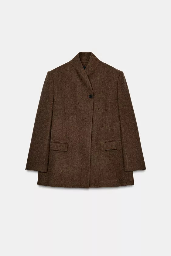 HERRINGBONE WOOL BLEND BLAZER ZW COLLECTION | Zara Canada