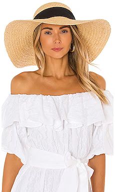 Hat Attack Avalon Sunhat in Natural & Black from Revolve.com | Revolve Clothing (Global)