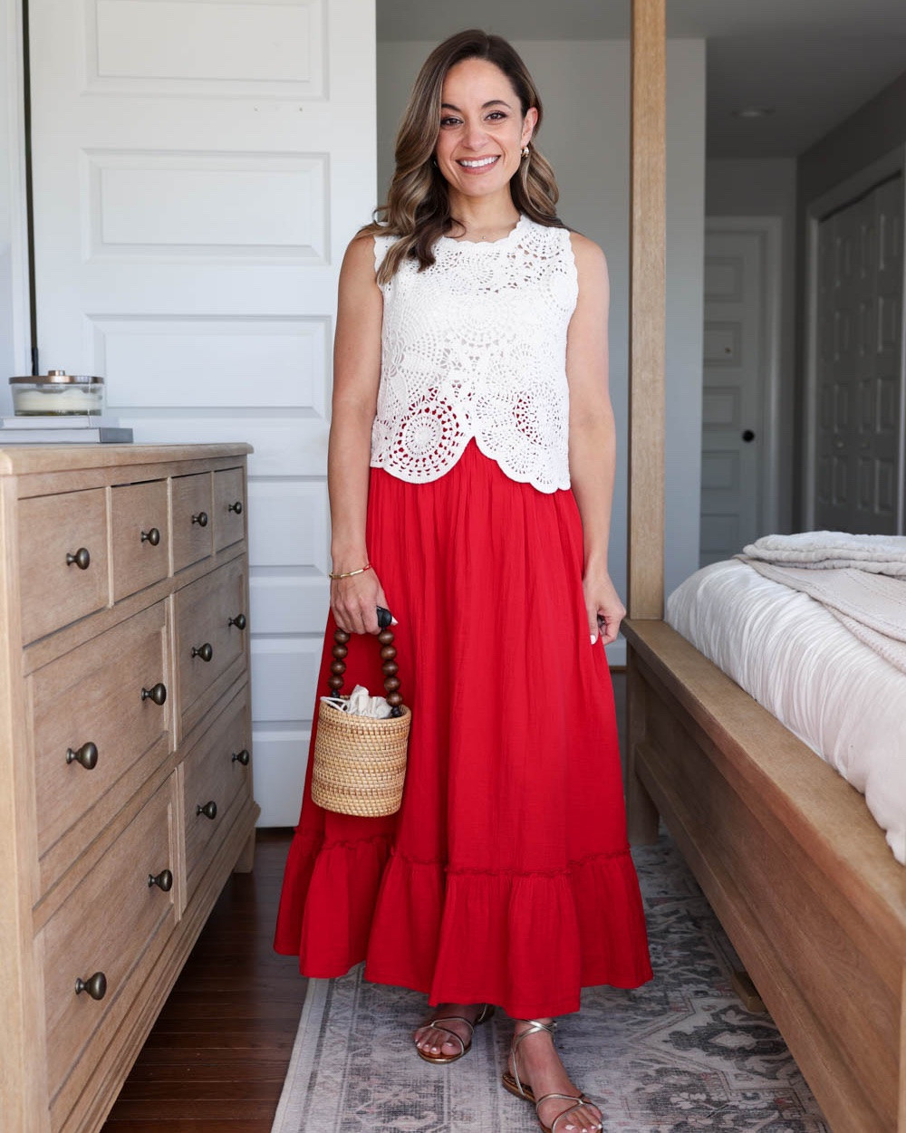 Petite-friendly red skirts for Summer!

Outfit 1:
Red skirt (Quince): xs
Crochet tank top (Abercrombie): xxs
Camisole (Kohl’s): small
Gold sandals: tts

Outfit 2:
Printed skirt (J.Crew Factory): petite xxs/00
White sleeveless top (J.Crew Factory): xxs
Gold sandals (Sam Edelman): tts

Outfit 3:
Red skirt (Abercrombie): petite xxs
Poncho (free people) one size - well proportioned for petites
Tank top (Quince): xs
Heels (Dolce Vita): true to size, tight on toes

My measurements for reference: I’m 4’10” and 105lbs. My bust, waist, and hip measurement is 32”, 24”, and 36”.

#LTKSeasonal #LTKPetite #LTKSaleAlert