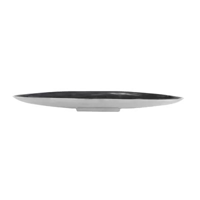 Aluminum Metal Long Slim Decor Silver Tray with Elevated Base | Wayfair North America