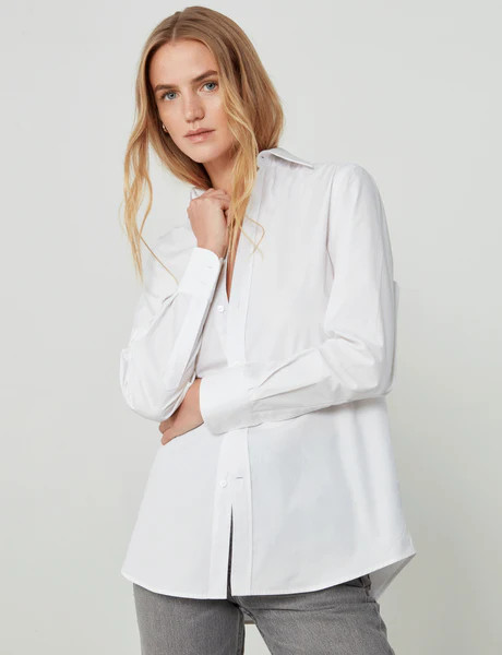 The Boyfriend: Fine Poplin, White | With Nothing Underneath