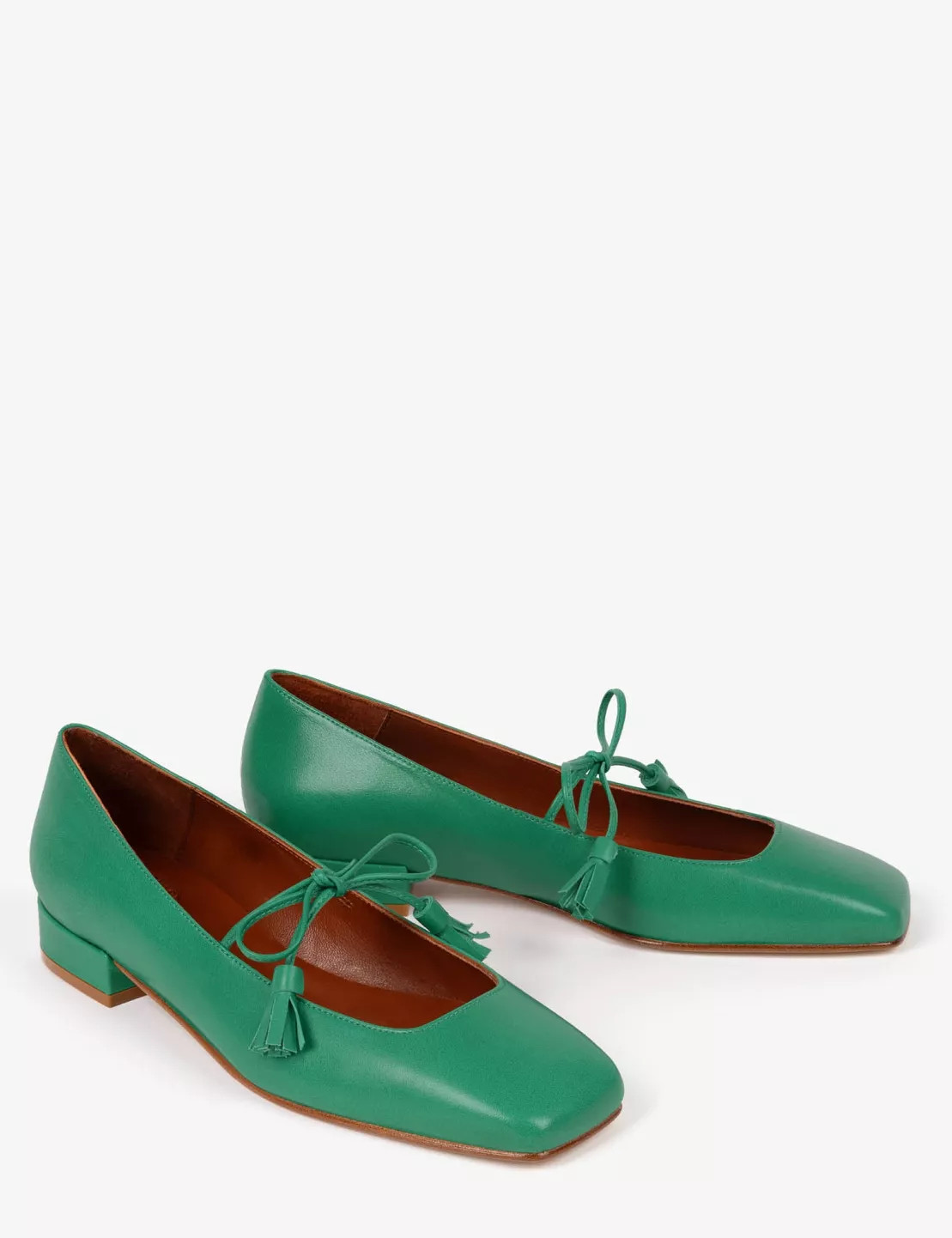Bow Leather Mary Jane - Emerald | Penelope Chilvers