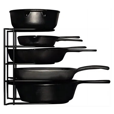 Heavy Duty Pots And Pans Organizer - For Cast Iron Skillets, Pots, Frying Pans, Lids | 5-Tier Durable Steel Rack For Kitchen Counter & Cabinet Storage | Wayfair Professional