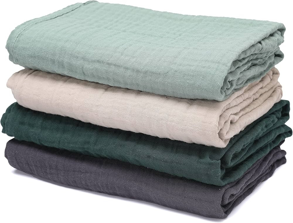 Baby Muslin Swaddle Blankets for Boys and Girls,4-Pack Breathable and Skin-Friendly,Wrap Soft Sil... | Amazon (US)