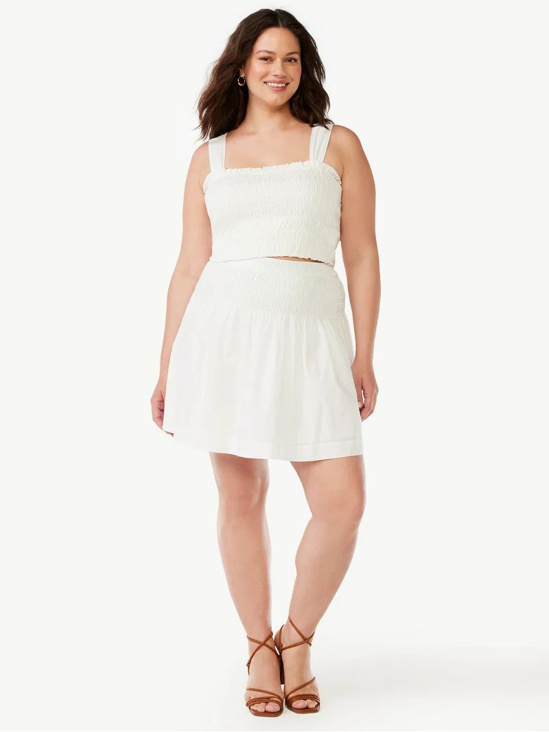Free Assembly Women's Pull On Smocked Mini Skirt | Walmart (US)