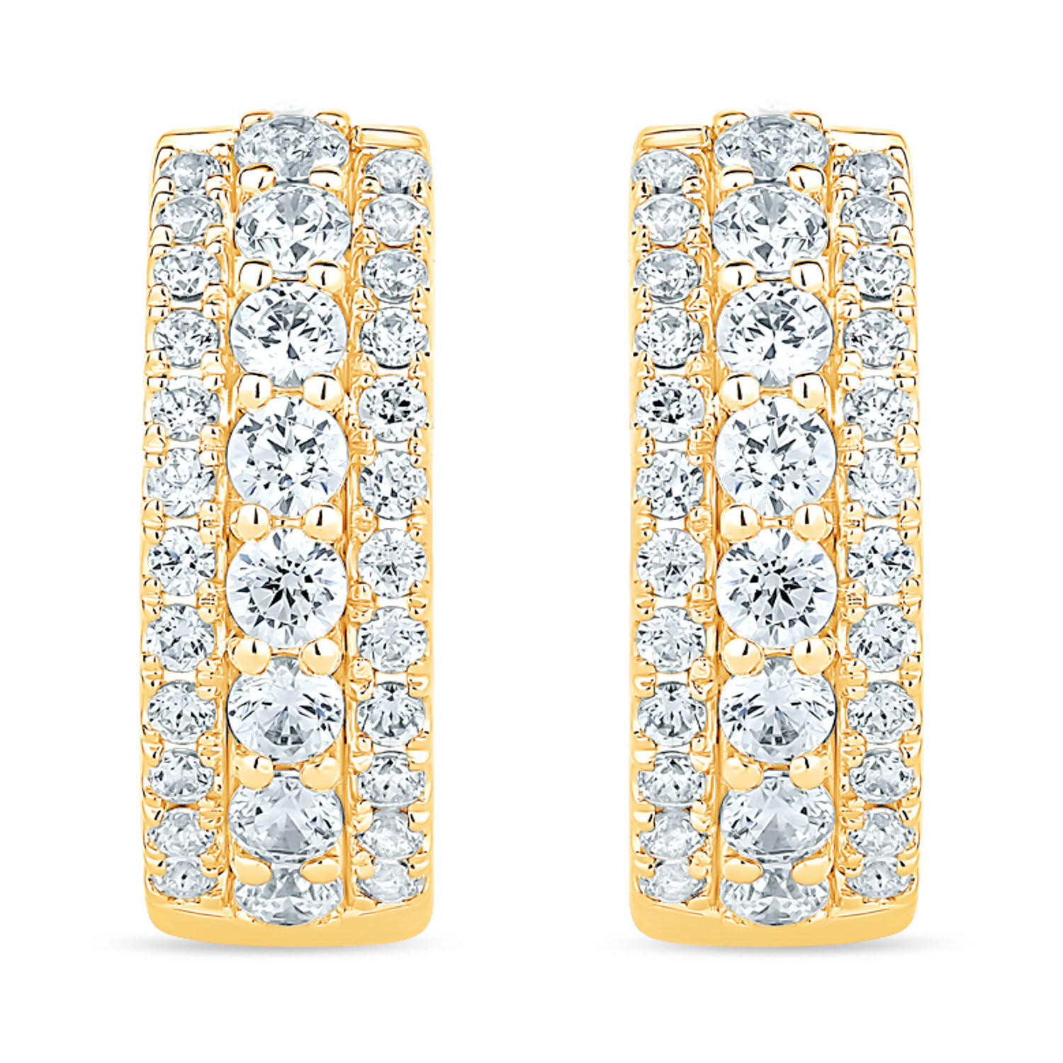 1.00 CT. T.W. Diamond Huggie Hoop Earrings in 14K Gold | Sam's Club