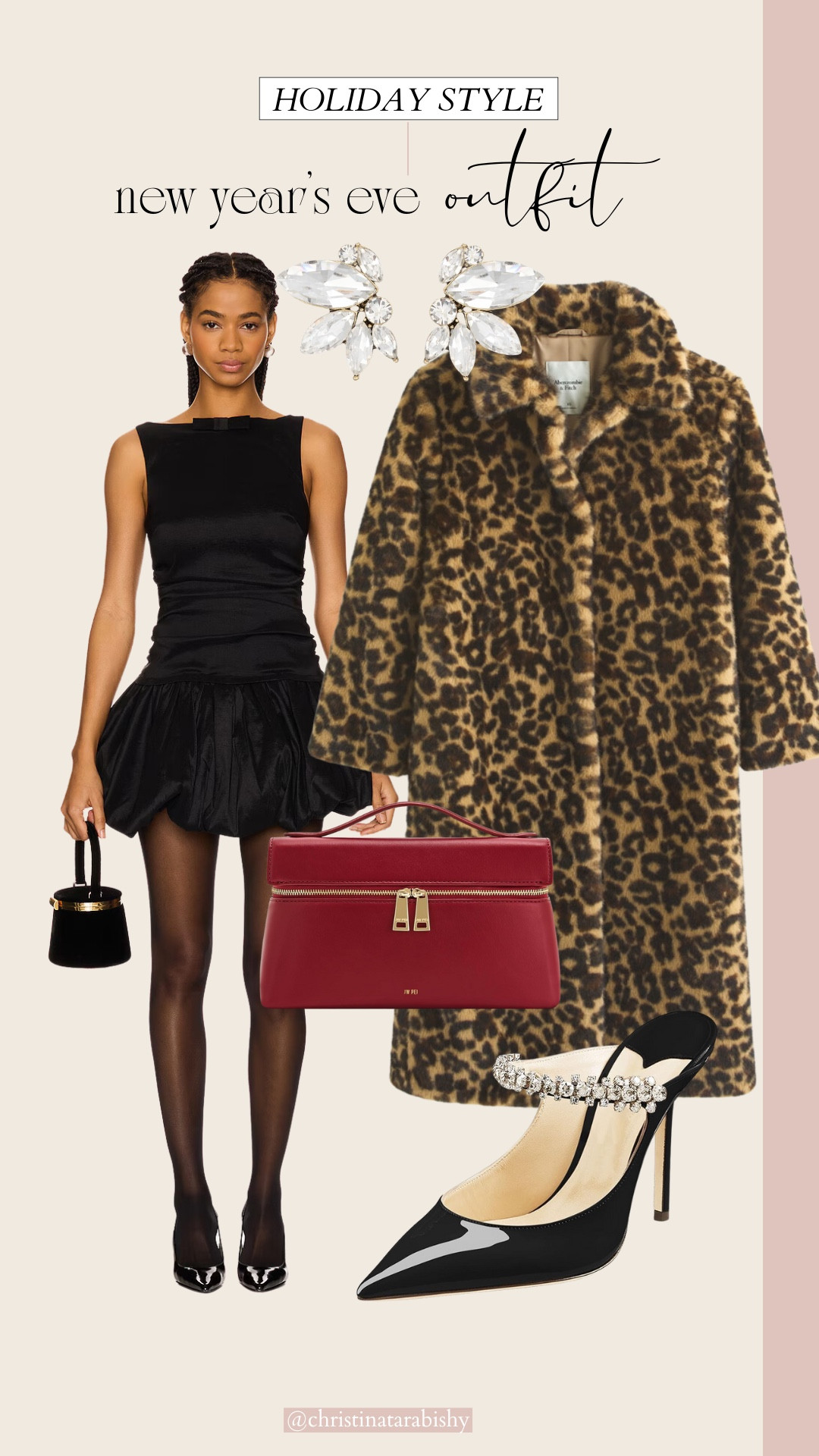 New Year’s Eve outfit idea. Bubble skirt dress, leopard faux fur coat, top handle clutch and jeweled accessories! 

#LTKSeasonal #LTKParties #LTKHoliday