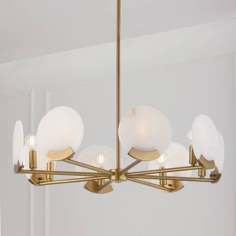 Capital Oriya 27 3/4" Wide Aged Brass 8-Light Chandelier | Lamps Plus