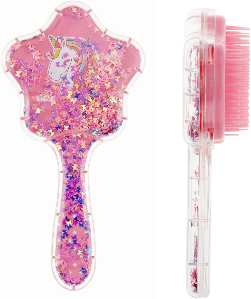 Zou.Rena Little Girls Hair Brush Easily Brushed Through Tangles-No Liquid,Glitter Confetti Unicor... | Amazon (US)