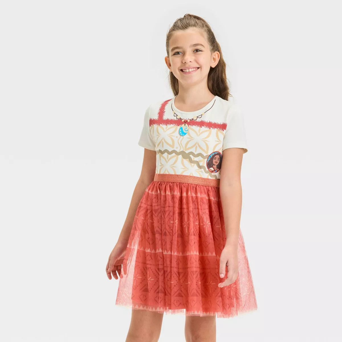 Girls' Moana 2 Cosplay Dress - Coral Red/Ivory | Target