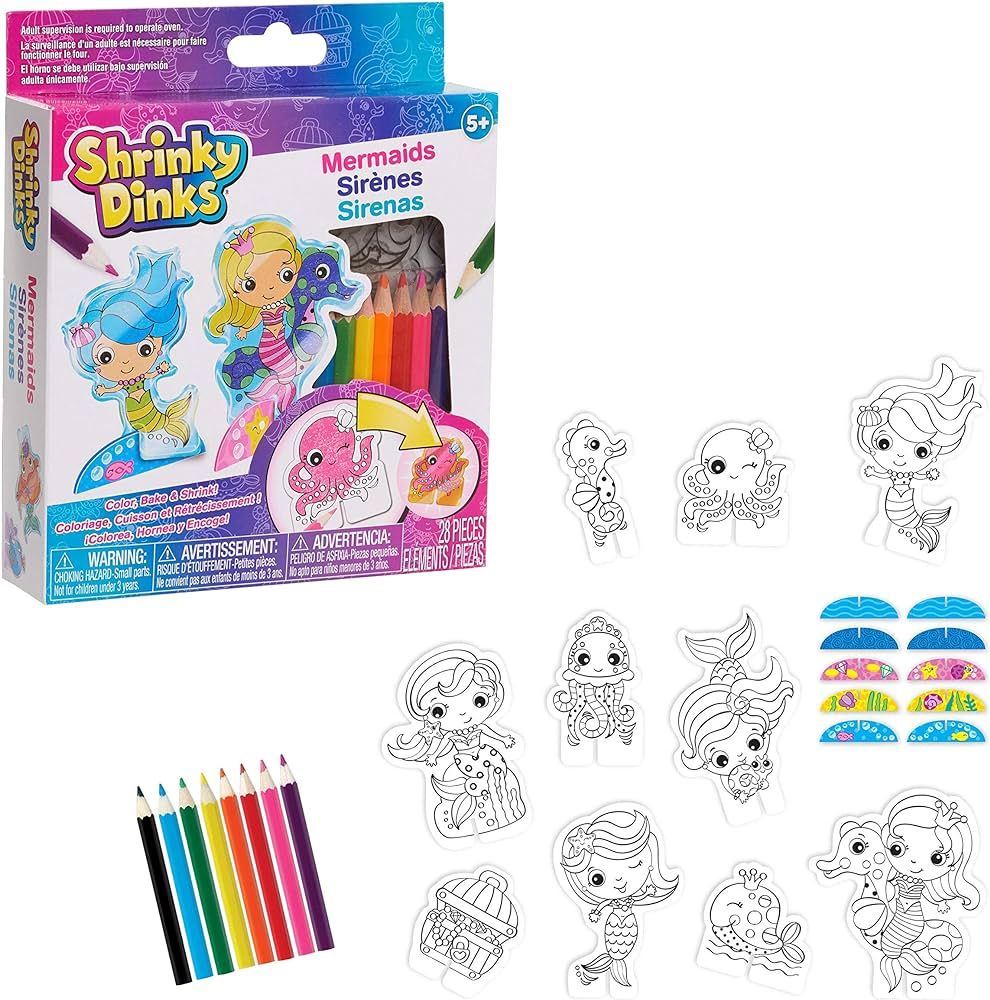 Shrinky Dinks Minis Mermaids, Kids Art and Craft Activity Set, Kids Toys for Ages 5 Up by Just Pl... | Amazon (US)