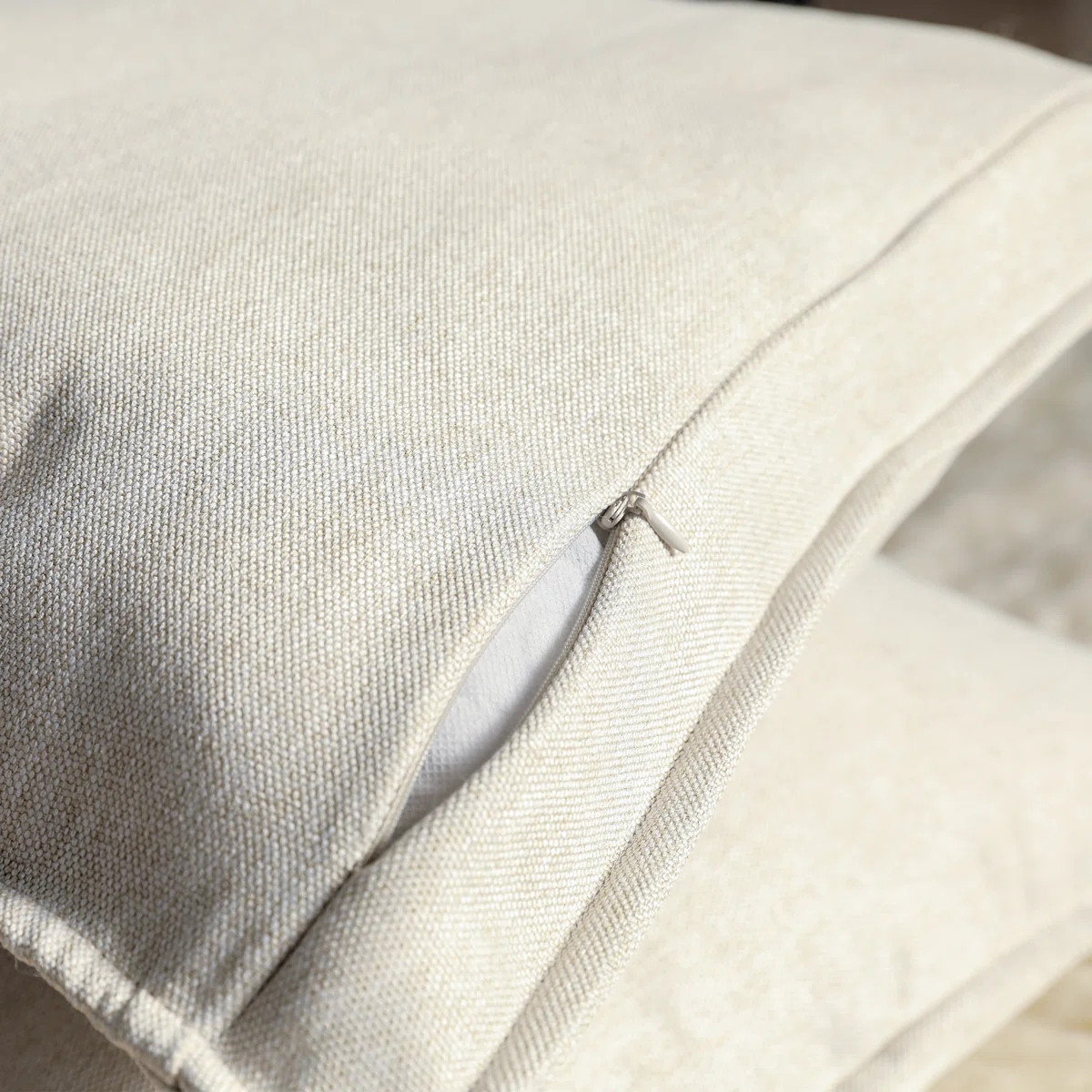 Faux Linen Square Throw Pillow Cover Set (Set of 2) | Wayfair North America