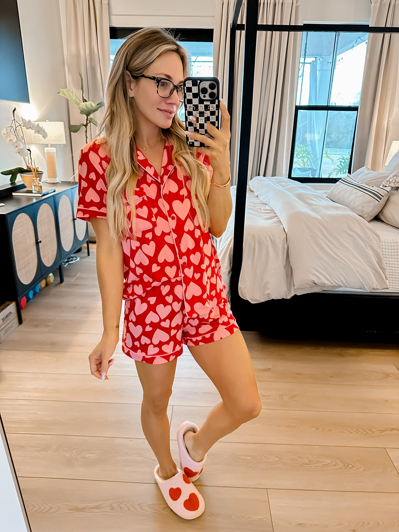 Valentine’s Day pjs and slippers! Walmart pajamas & amazon heart slippers! Wearing a small in pajamas and my true size in slippers! 

#LTKSeasonal #LTKHome #LTKFamily