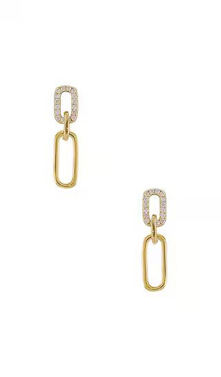 Justice Pave Earrings in Gold | Revolve Clothing (Global)