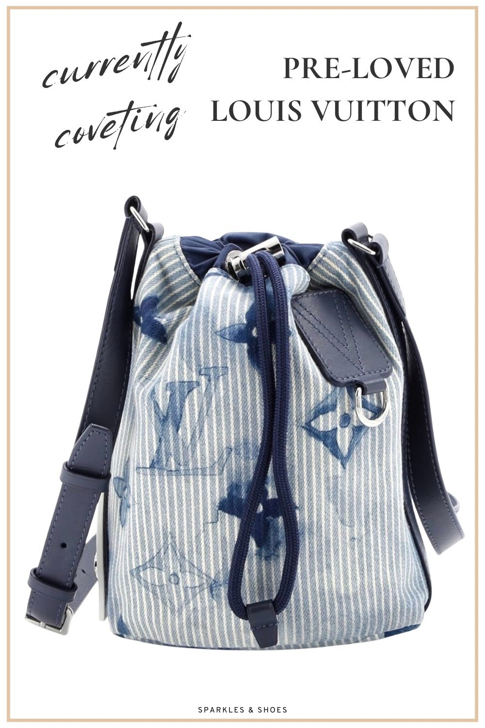 Louis Vuitton
Pre-Loved Sac Marin Bag Limited Edition Monogram Watercolor Stripes Denim BB, Blue