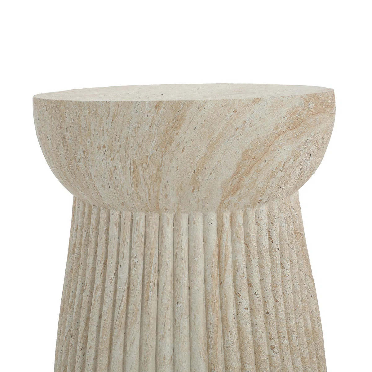 Outdoor Travertine Concrete Side Table | Wayfair North America