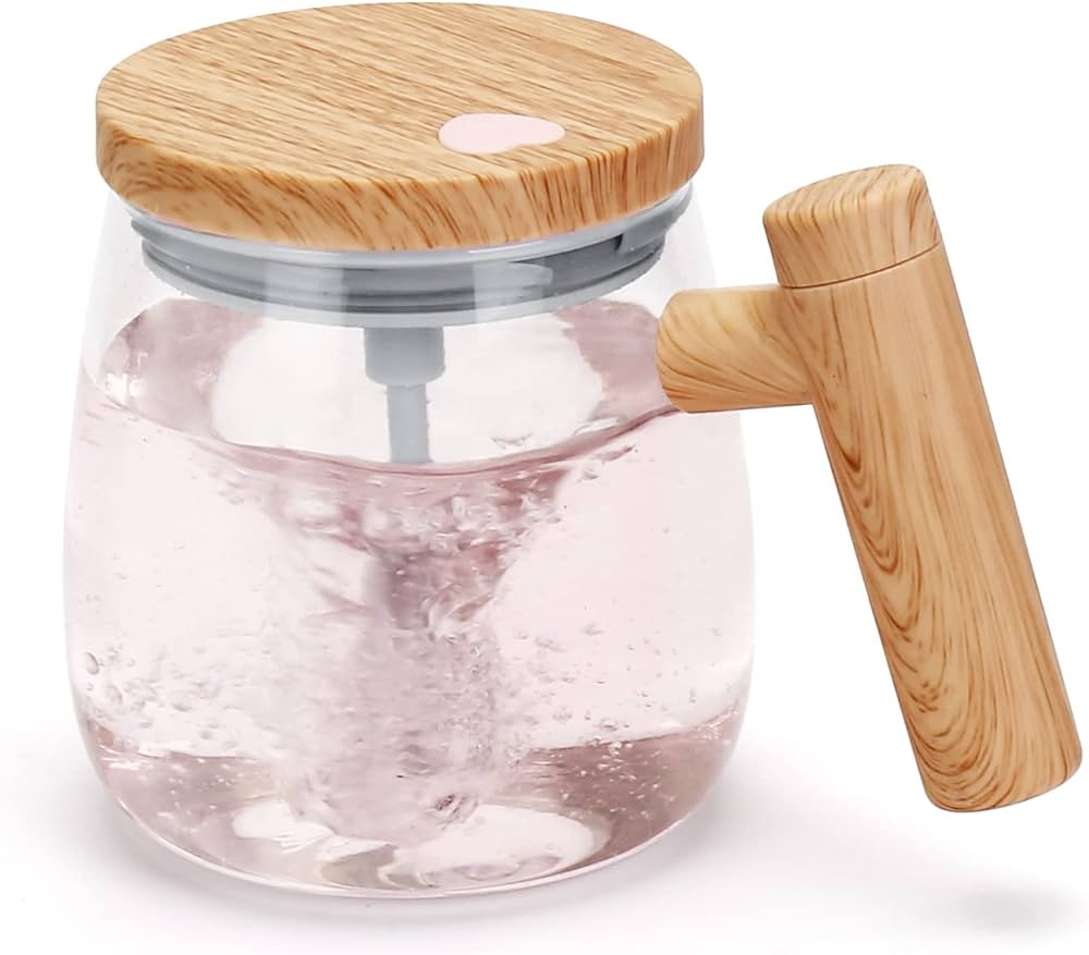 VAlinks Self Stirring Coffee Mug, Glass Electric Self Mixing Cup with Lid & Handle, 400ml Auto Se... | Amazon (US)