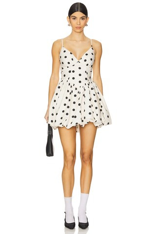 NICHOLAS x REVOLVE Apaline Mini Dress in Ivory Black Polka Dot | Revolve Clothing (Global)