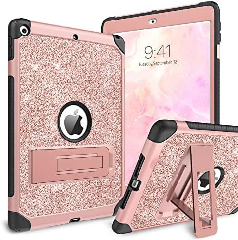 BENTOBEN iPad 9th Generation Case, iPad 8th Generation Case, Glitter Sparkly 3 Layers Shockproof Kic | Amazon (US)