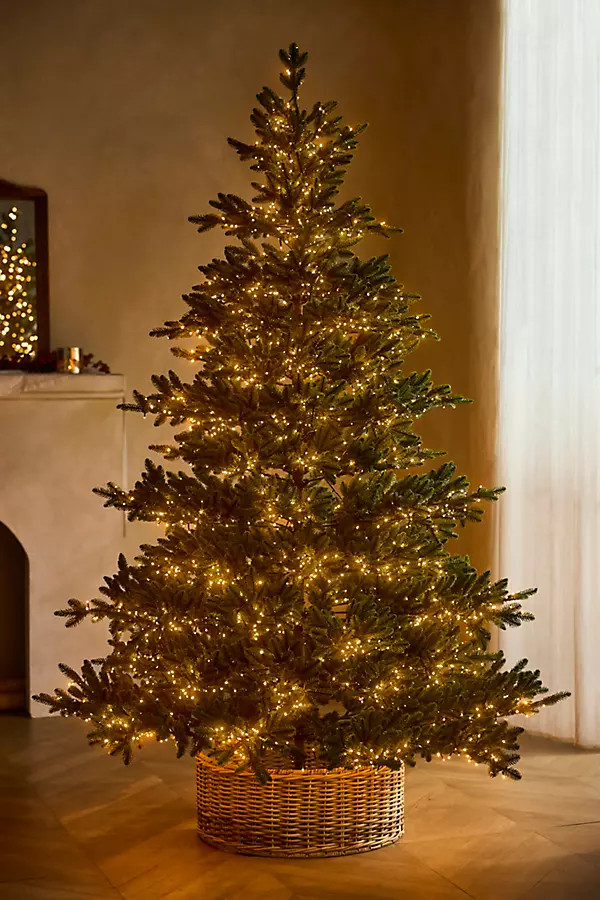 Artificial Twinkling Pre-Lit Carolina Fraser Tree, 7.5’ in Green at Terrain | Terrain