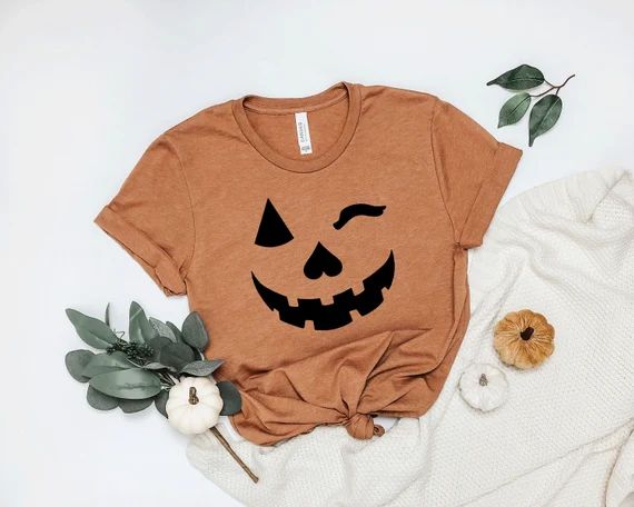 Pumpkin Shirt Jack-o-lantern Halloween Shirt Halloween - Etsy | Etsy (US)